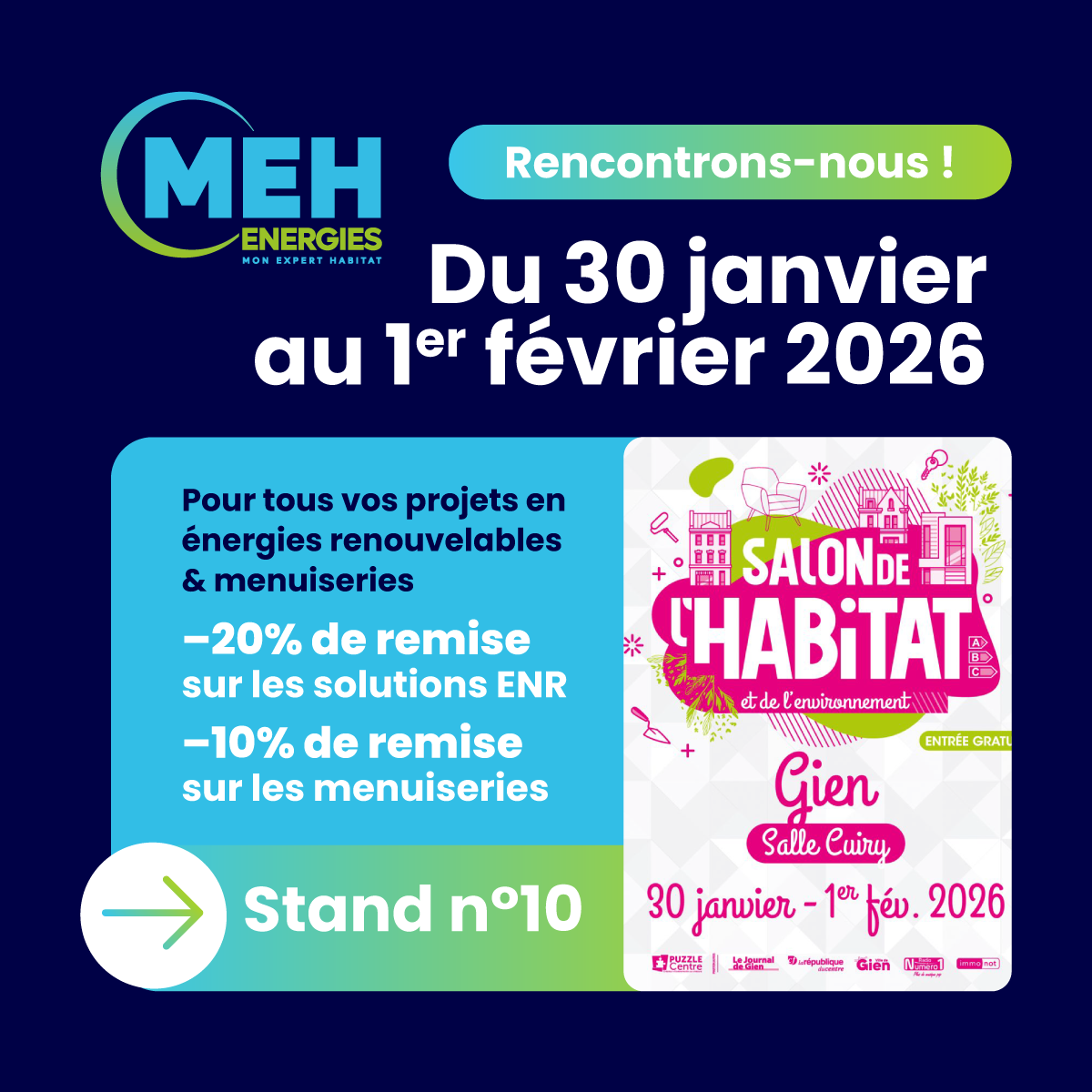 MEH ÉNERGIES au Salon de l’Habitat et de l’Environnement de Gien 2026