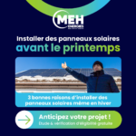 Installation de panneaux solaires photovoltaïques en hiver sur une maison pour produire de l’électricité solaire avec MEH Énergies