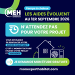 Aides pompe à chaleur 2026 avec MEH ÉNERGIES à Nevers, Auxerre, Bourges et Châteauroux